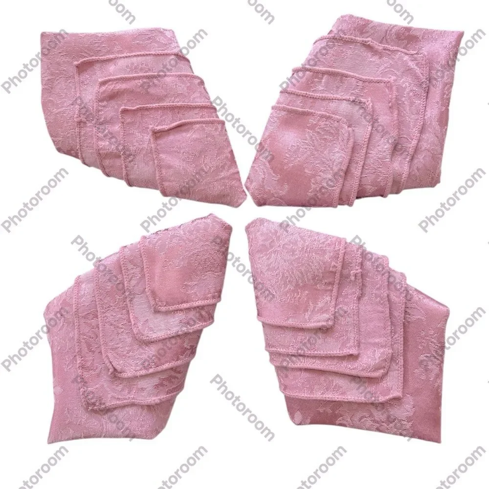 Set of 4 Elegant Royal Damask Vintage 1950s Retro Dinner Napkins 16.5” MCM